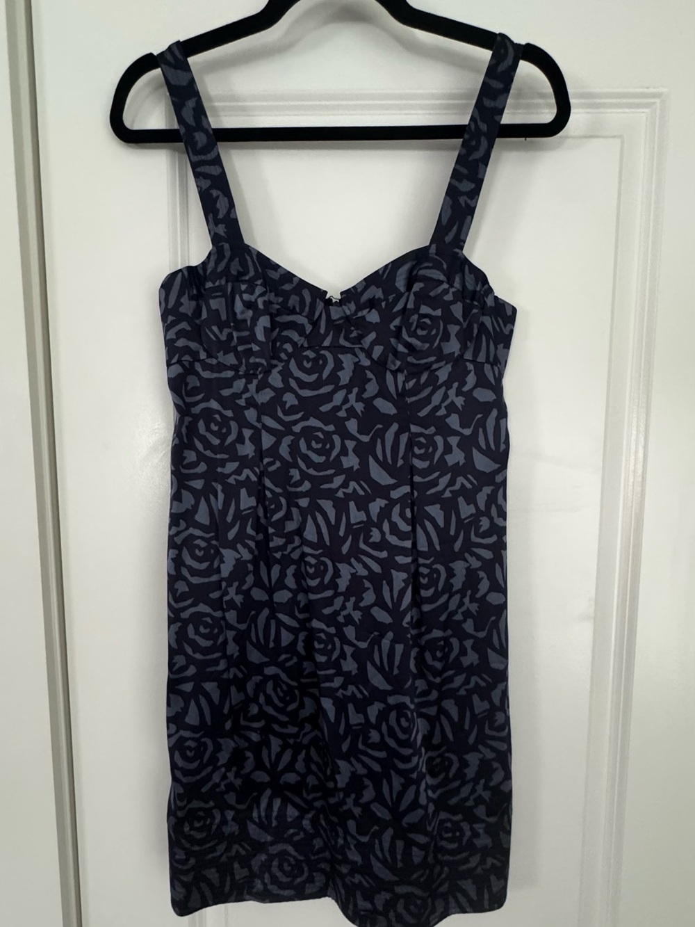 Rebecca Taylor 100% Silk Navy Blue Floral Rose Bustier Mini Dress 4